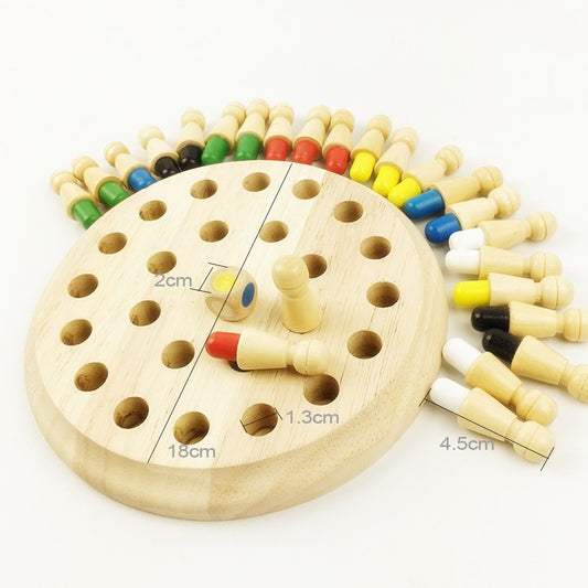 Wooden memory chess puzzle toy by BACKUPMYFILESNOW.COM®, featuring a classic chess-themed design and sliding memory game pieces.