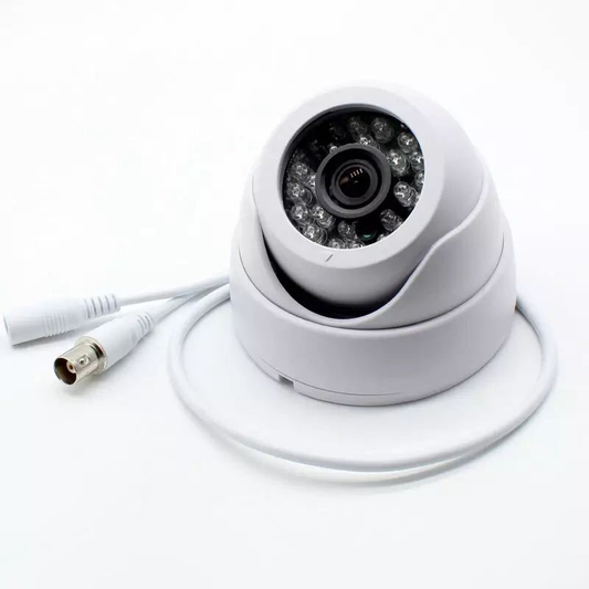 HD indoor dome ceiling security camera with metal shell and 1080p resolution, designed for indoor surveillance.