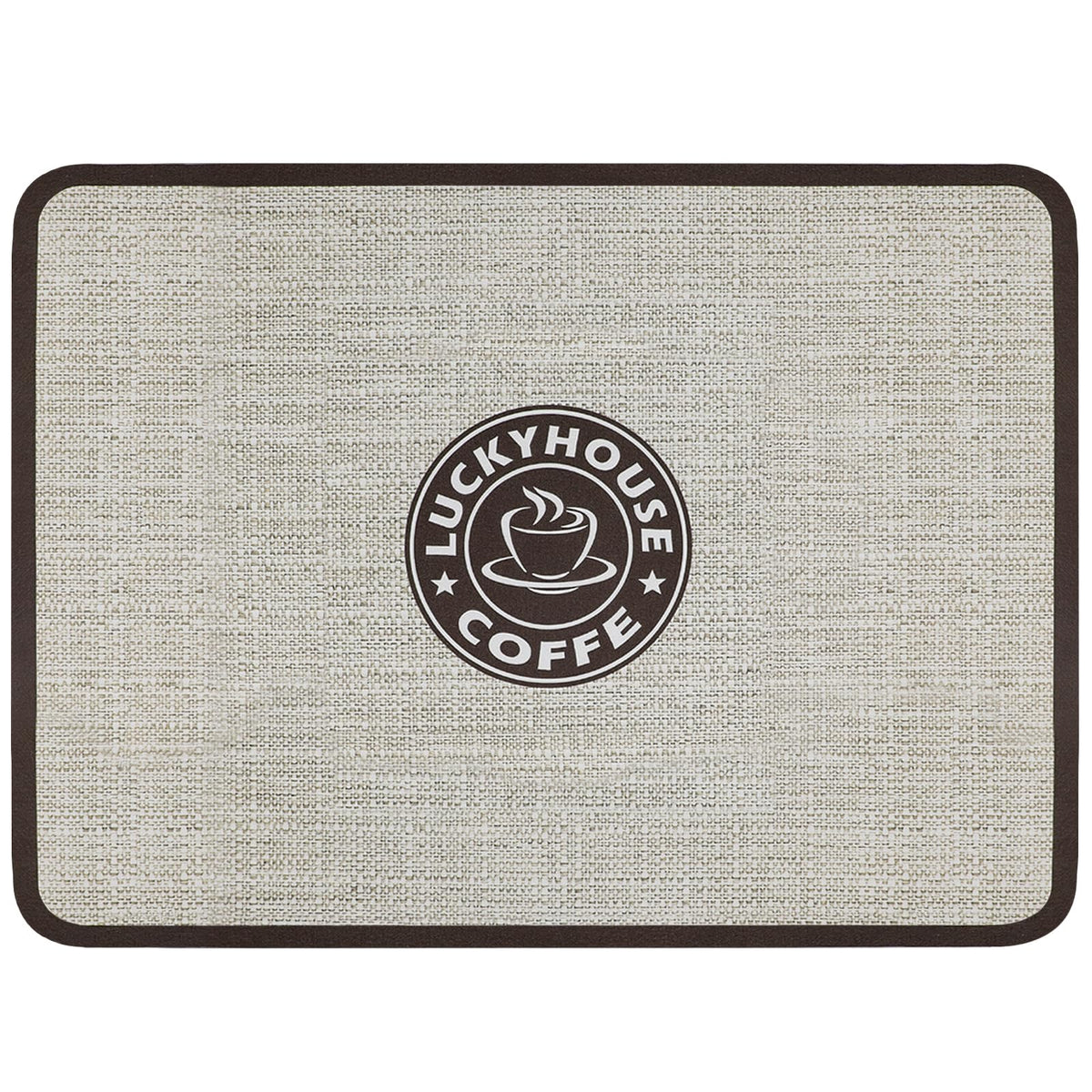 Backupsmyfilesnow.com waterproof rubber coffee bar mat with absorbent surface, 11.8 x 15.7 inches, for coffee machines and drying.