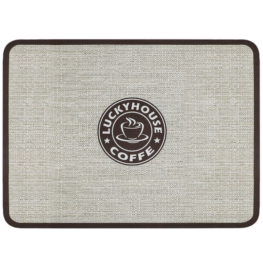 BackupMyFilesNow CSITORWWE coffee bar mat with waterproof rubber backing, absorbent surface, ideal for coffee machines and bar areas.