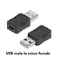 BackupMyFilesNow.com Micro USB to Mini USB adapter, female to male connectors, for device data transfer and USB compatibility.