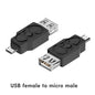 BackupMyFilesNow.com Micro USB to Mini USB connector adapter showing micro USB female to mini USB male connection.