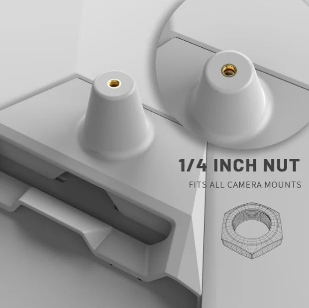 Starlink Mini Mount Pipe Adapter with 1/4 inch nut for Starlink Mini Kit bracket, shown attached to a mounting pipe.