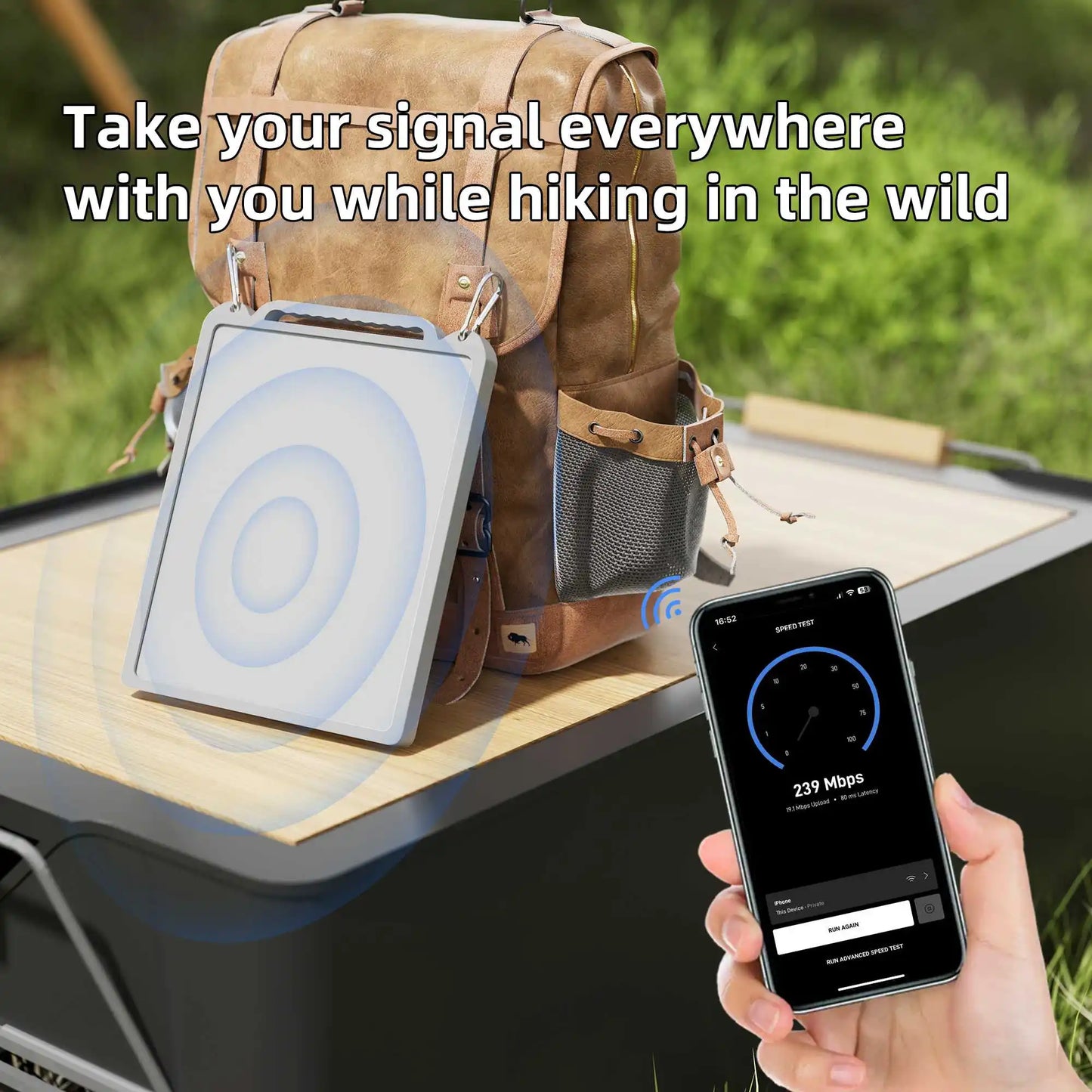 Anti-bump silicone protector for Starlink Mini, featuring a protective case cover and backpack design for non-stop signal.