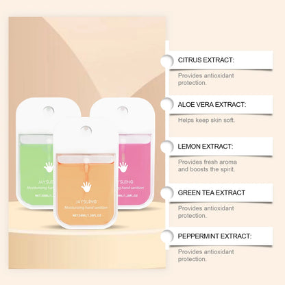 BackupMyFilesNow.com Jaysuing hand sanitizer spray with citrus scent, portable, gentle cleaning, and hand-safe formula.