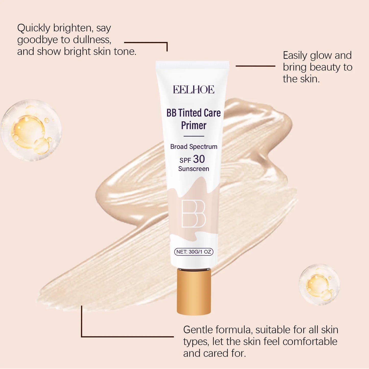 BackupMyFilesNow.com 30g BB Cream facial makeup with lightweight, hydrating formula for natural-looking, moisturizing daily primer.