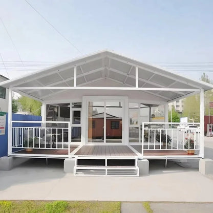 Luxury double-story duplex container house by BACKUPMYFILESNOW.COM®, featuring 2-5 bedrooms, kitchen, and bathroom in a prefabricated villa style.