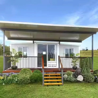 Two-storey modular tiny house with steel structure, prefabricated luxury villa by BACKUPMYFILESNOW.COM®.