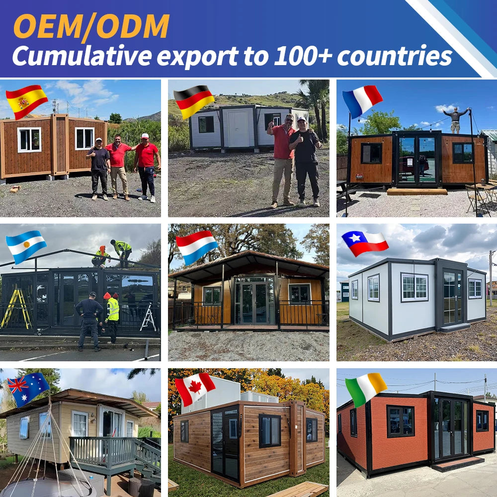Customized 20/40ft shipping container modular tiny house by BACKUPMYFILESNOW.COM® with terrace, foldable design, mobile and expandable.