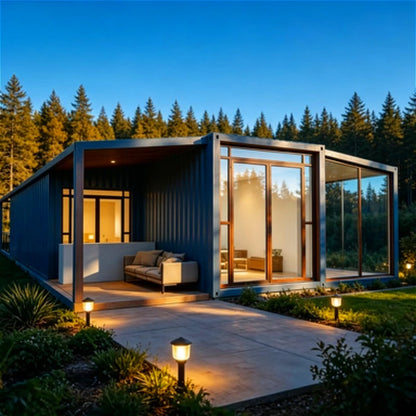 Modular tiny house by BACKUPMYFILESNOW.COM® with 3 rooms, high comfort, foldable, detachable container design, customizable prefab home.