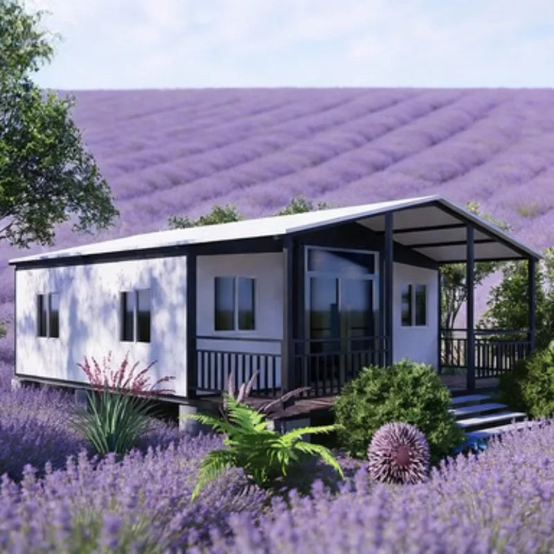 BackupMyFilesNow® modular tiny house with 3 rooms, high comfort, foldable, detachable container design, customizable prefab housing.