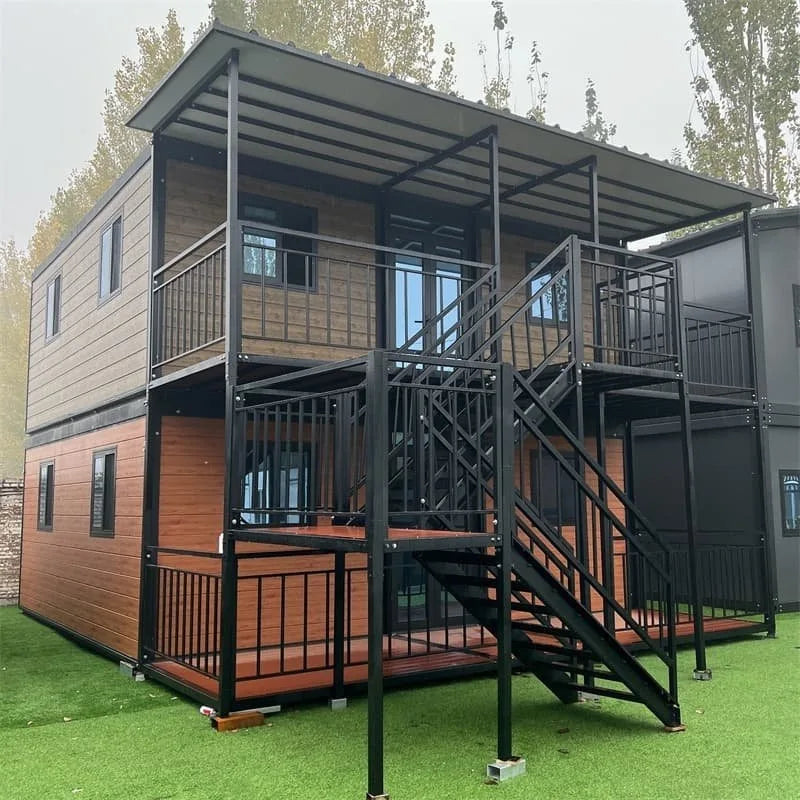 Prefab steel container modular tiny house by BACKUPMYFILESNOW.COM® showing expandable 30ft design with office and farm house features.