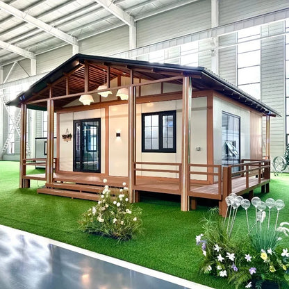 Prefab steel container modular tiny house by BACKUPMYFILESNOW.COM®, 30ft expandable home with office and farm house-style design.
