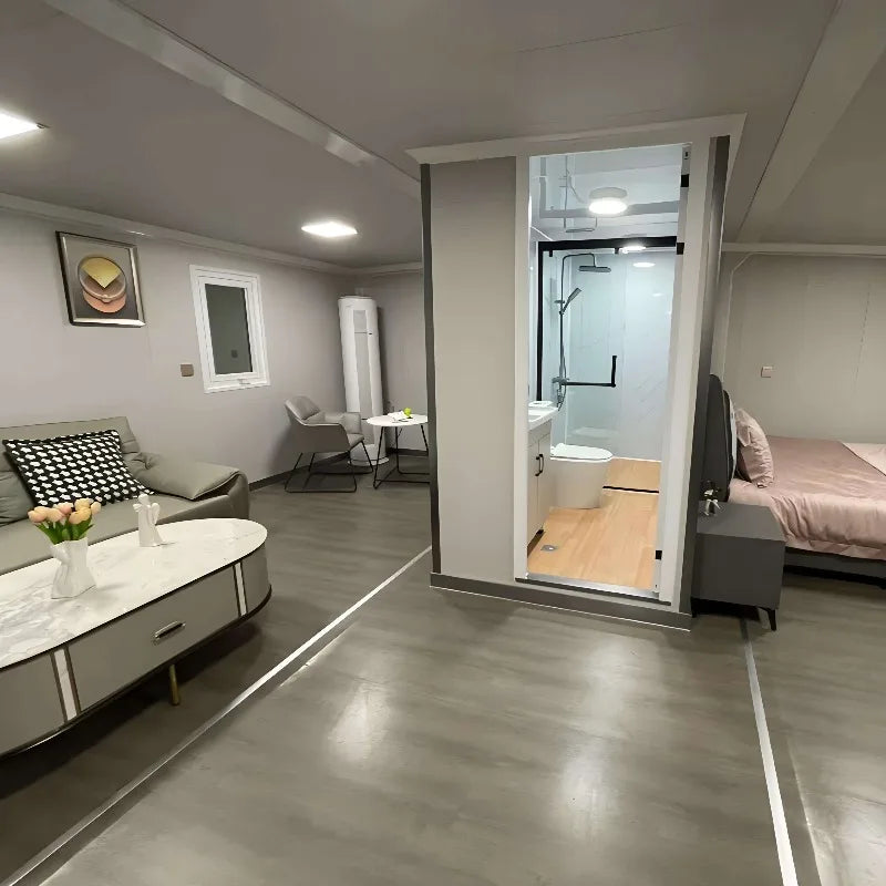 Prefab steel container modular tiny house by BACKUPMYFILESNOW.COM®, featuring a 30ft expandable design for office, farm house, or granny flat.