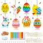 Easter craft kit with 342 pieces including DIY window paint art supplies for holiday decorations and Easter party crafts.