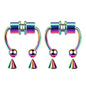 Multicolor fake piercing nose ring hoop septum clip made of stainless steel, stylish punk body jewelry for women