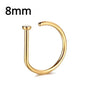 Multicolor stainless steel fake nose ring hoop and septum clip, non-piercing punk jewelry for women with magnetic design