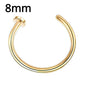 Multicolor stainless steel fake nose ring hoop and septum clip, punk fashion body jewelry for women with magnetic closure.