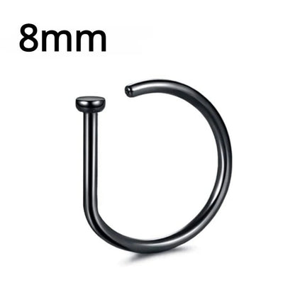 Multicolor fake piercing nose ring hoop and septum clip made of stainless steel, stylish magnetic punk jewelry for women.