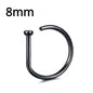 Multicolor fake piercing nose ring hoop and septum clip made of stainless steel, stylish magnetic punk jewelry for women.