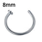 Multicolor stainless steel fake nose ring hoop and septum clip, punk-inspired non-piercing jewelry for women with magnetic closure