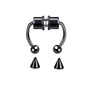 Multicolor stainless steel fake nose ring hoop and septum clip, non-piercing punk body jewelry for women, magnetic and fashion-forward.