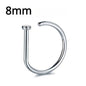 Multicolor stainless steel fake nose ring hoop, septum clip, punk fashion jewelry for women, non-piercing nose clip with magnetic design.