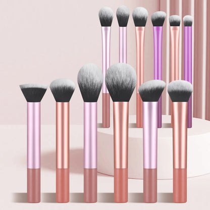 12-piece colorful makeup brush set by BackupMyFilesNow.com, professional cosmetic brushes for makeup application and blending.