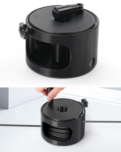 Starlink Mini DC power cable organizer reel by BACKUPMYFILESNOW.COM, 3D printed swing arm storage for convenient cable storage