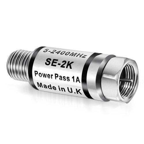 Coaxial cable protector for TV and satellite surge lightning protection, 75 Ohm in-line connector from BACKUPMYFILESNOW.COM®