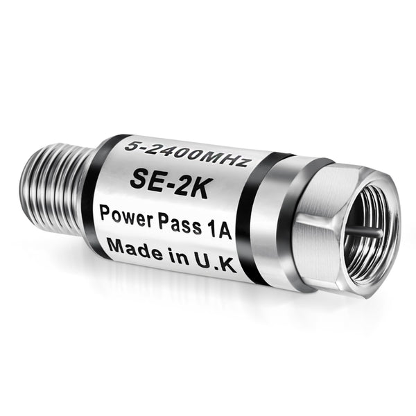 Coaxial cable protector for TV and satellite surge lightning protection, 75 Ohm in-line connector from BACKUPMYFILESNOW.COM®