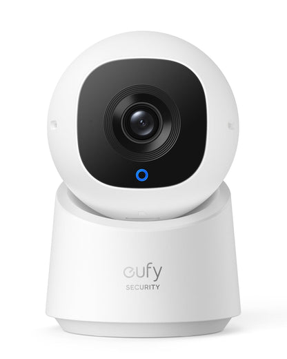 eufy Security Indoor Cam C220 with 2K resolution, 360° coverage, night vision, human detection, AI tracking, compatible with Alexa and Google