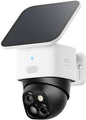 Eufy Security SoloCam S340 solar wireless outdoor camera with 360° pan and tilt, no blind spots, 2.4 GHz Wi-Fi, and HomeBase S380 compatibility