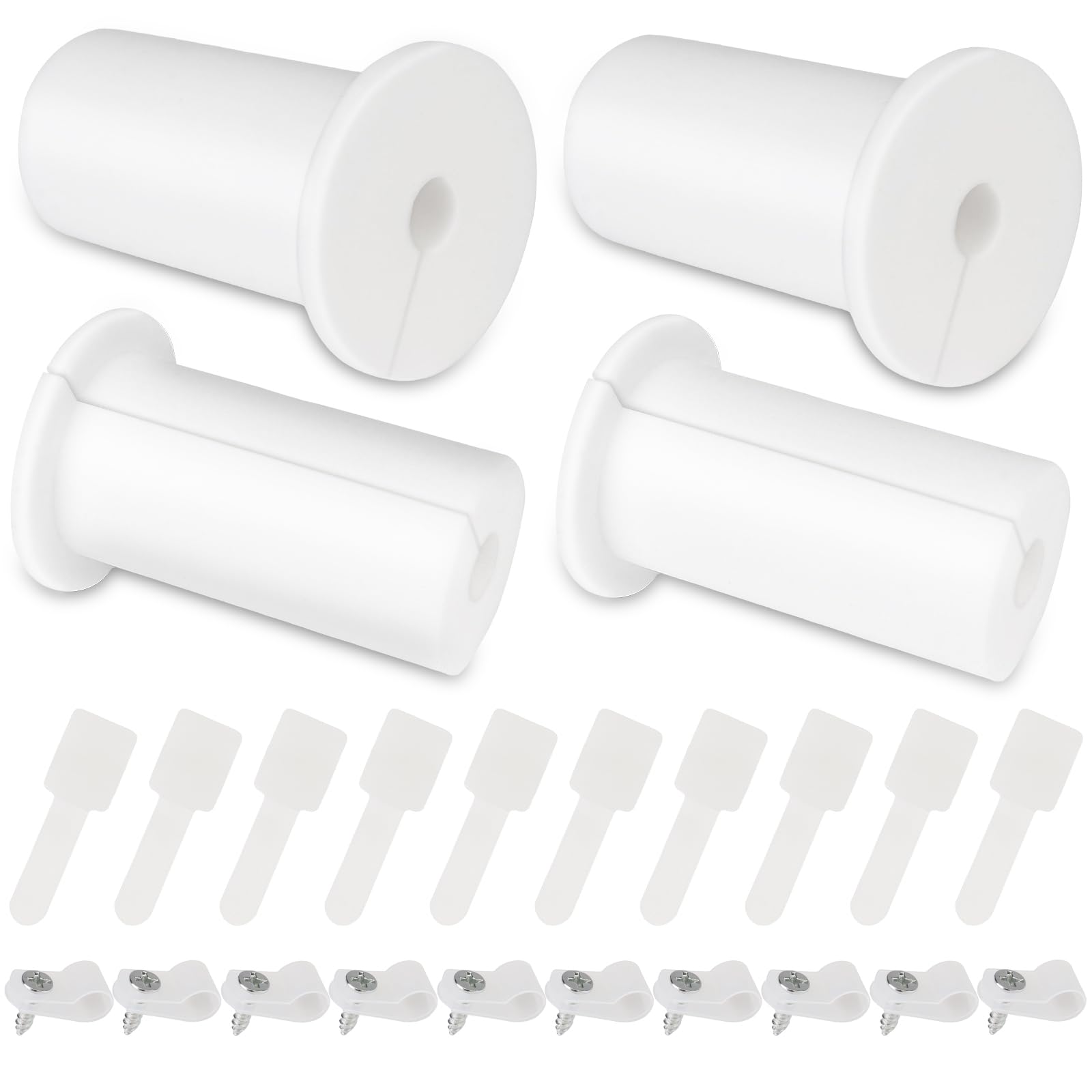 FOWSRHRG 24-piece cable routing kit with 1-inch wall grommets, cable clips, and reusable ties for Starlink setup, by BACKUPMYFILESNOW.COM®.