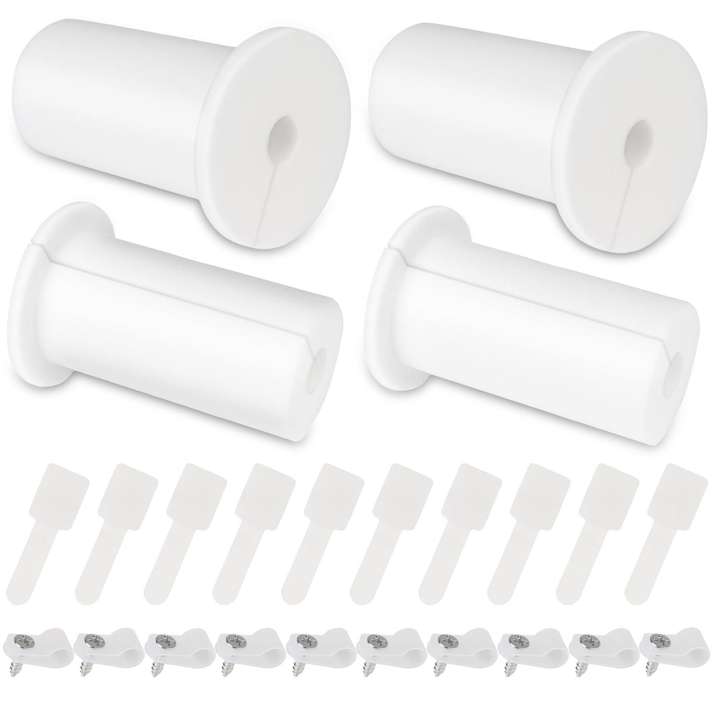 24-pack BACKUPMYFILESNOW® cable routing kit with 1-inch wall grommets, nail-in clips, and reusable cable ties for Starlink installations.