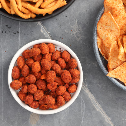 Habanero and Himalayan salt peanuts in an 8-pack, 3.5 oz each, from BACKUPMYFILESNOW.COM®. Crunchy snack with spicy and salty flavor.