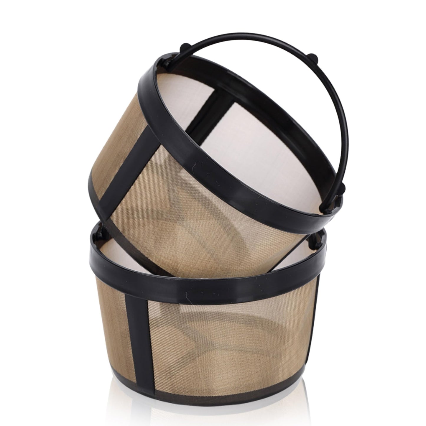 BackupMyFilesNow.com® HESSION permanent gold coffee filter basket for 8-12 cup Mr. Coffee, reusable basket, 2-pack