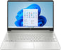 HP 15.6-inch HD touchscreen laptop in natural silver with Intel Core i3, 8GB RAM, 128GB SSD, HDMI, Bluetooth, Windows 11 S mode