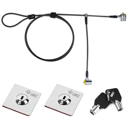 BackupMyFilesNow I3C twin head laptop security cable lock with anchor plate, securing monitors, laptops, MacBooks, tablets, and iPads.