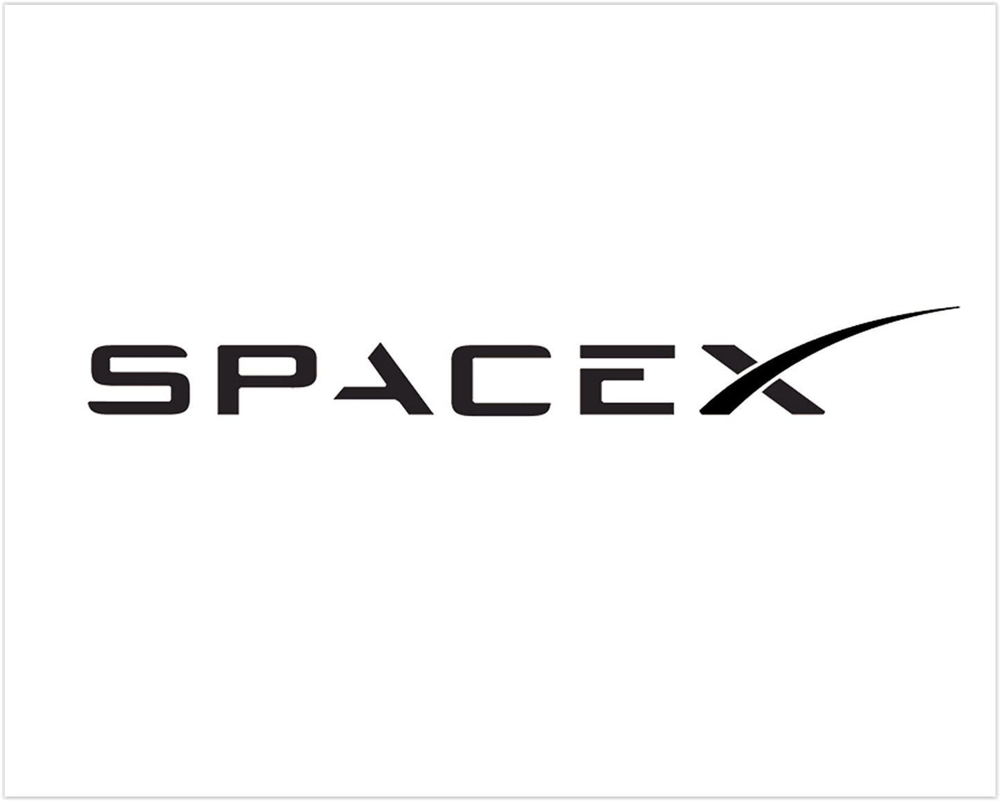 All-black SpaceX decal featuring rocket, satellite, and spaceship designs, 20 inches for cars, laptops, windows, and walls.