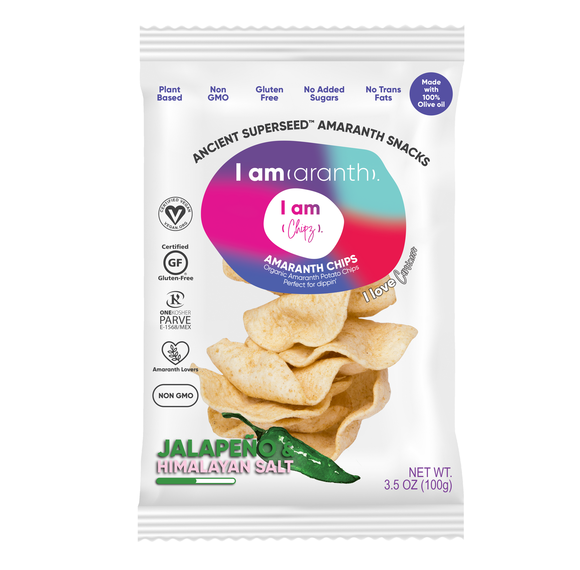 Jalapeño and Himalayan salt chips from BACKUPMYFILESNOW.COM in a 12-pack, 3.5oz bags, crispy snack with spicy jalapeño flavor.
