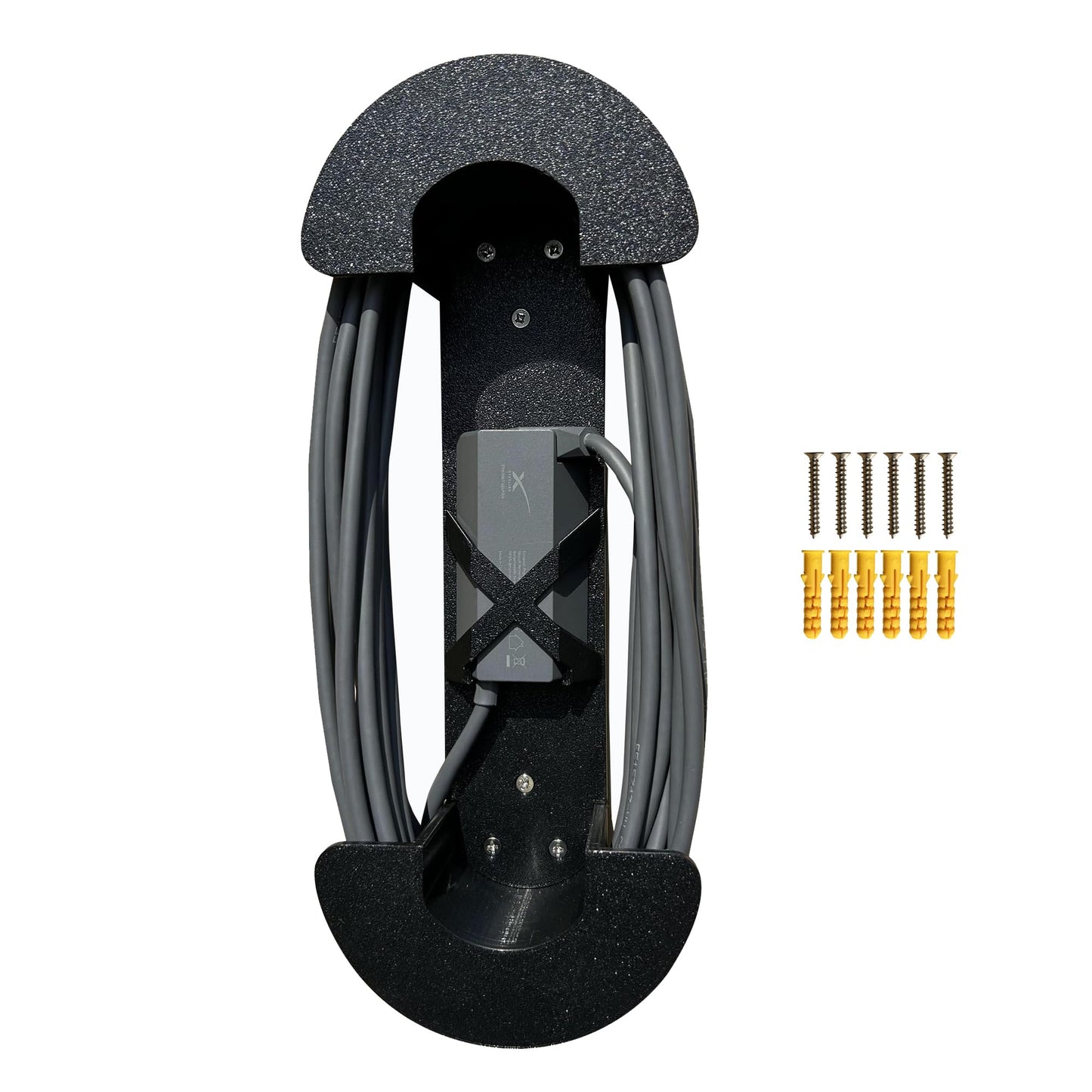 Black Outrails Starlink cable management kit with adapter bracket and Ethernet cable box for organizing Starlink cables and Gen3 adapters.
