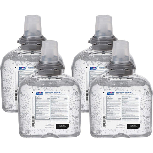 Purell 545604CT refill for TFX dispenser, 1200ml, clear liquid antiseptic sanitizer in a 4-pack.