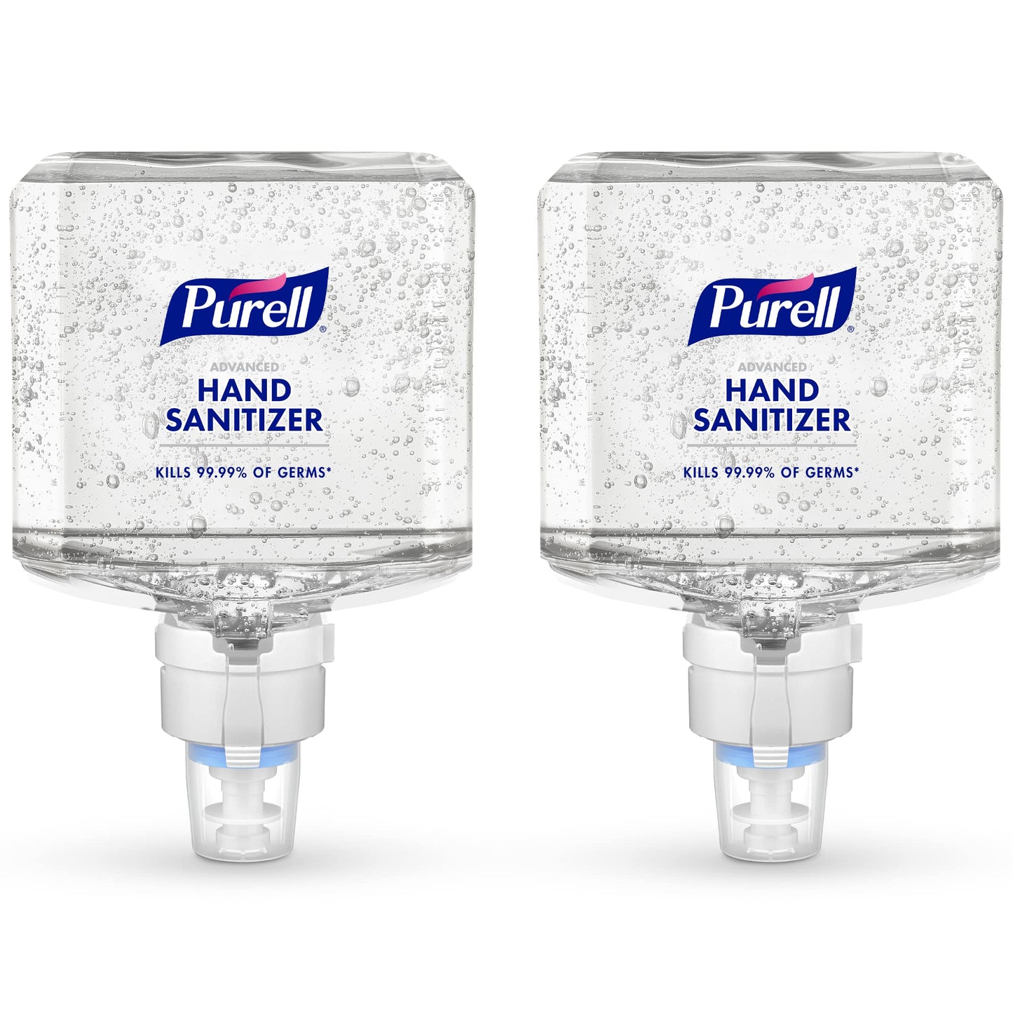 Two 1200 ml refill bottles of PURELL Advanced Hand Sanitizer Gel with clean scent for PURELL ES8 automatic dispensers.