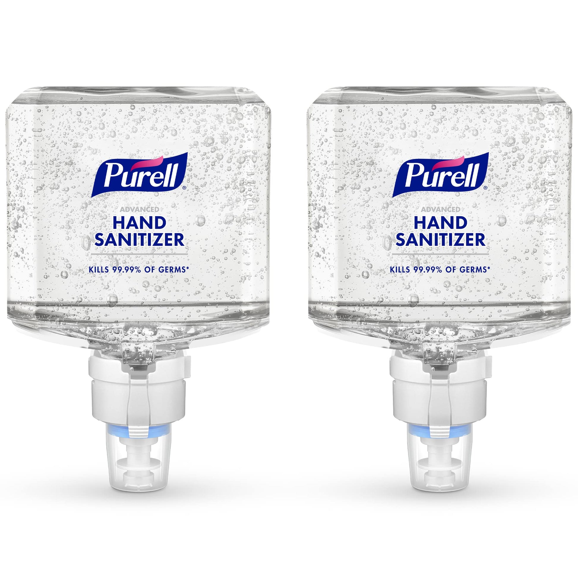 Two 1200 ml refill bottles of PURELL Advanced Hand Sanitizer Gel with clean scent for PURELL ES8 automatic dispensers.