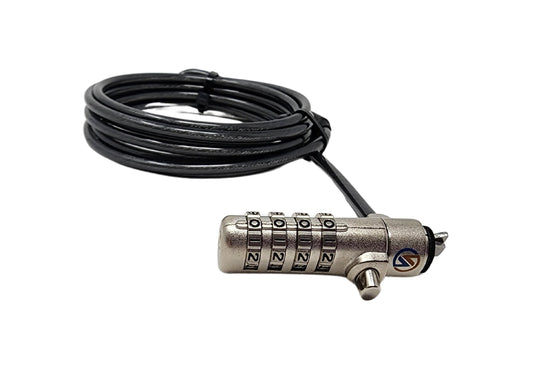 Sendt black notebook and laptop combination lock with N17 security slots, designed for secure device protection.