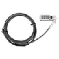 Targus DEFCON Compact Serialized Combo Cable Lock securing a laptop and desktop for enhanced security.