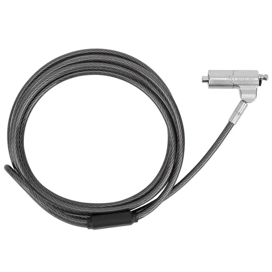 Targus DEFCON Trapezoid keyed cable lock for laptop and desktop security, showing the lock and cable in a 1-pack set.