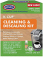 Urnex coffee descaling kit for Keurig coffee makers, cleaning and maintaining brewer performance.
