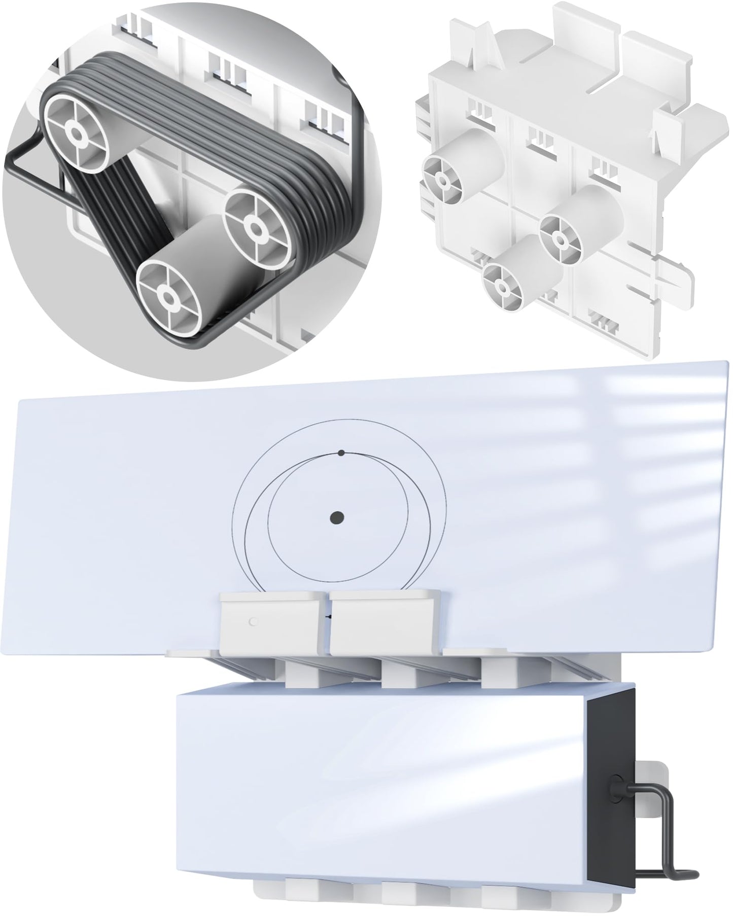 VANDESAIL wall mount for Starlink Gen 3 router with 3-in-1 mesh router and power supply cable mounting accessories.